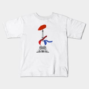 Addicted to Paris (French Beret and Flag) Kids T-Shirt